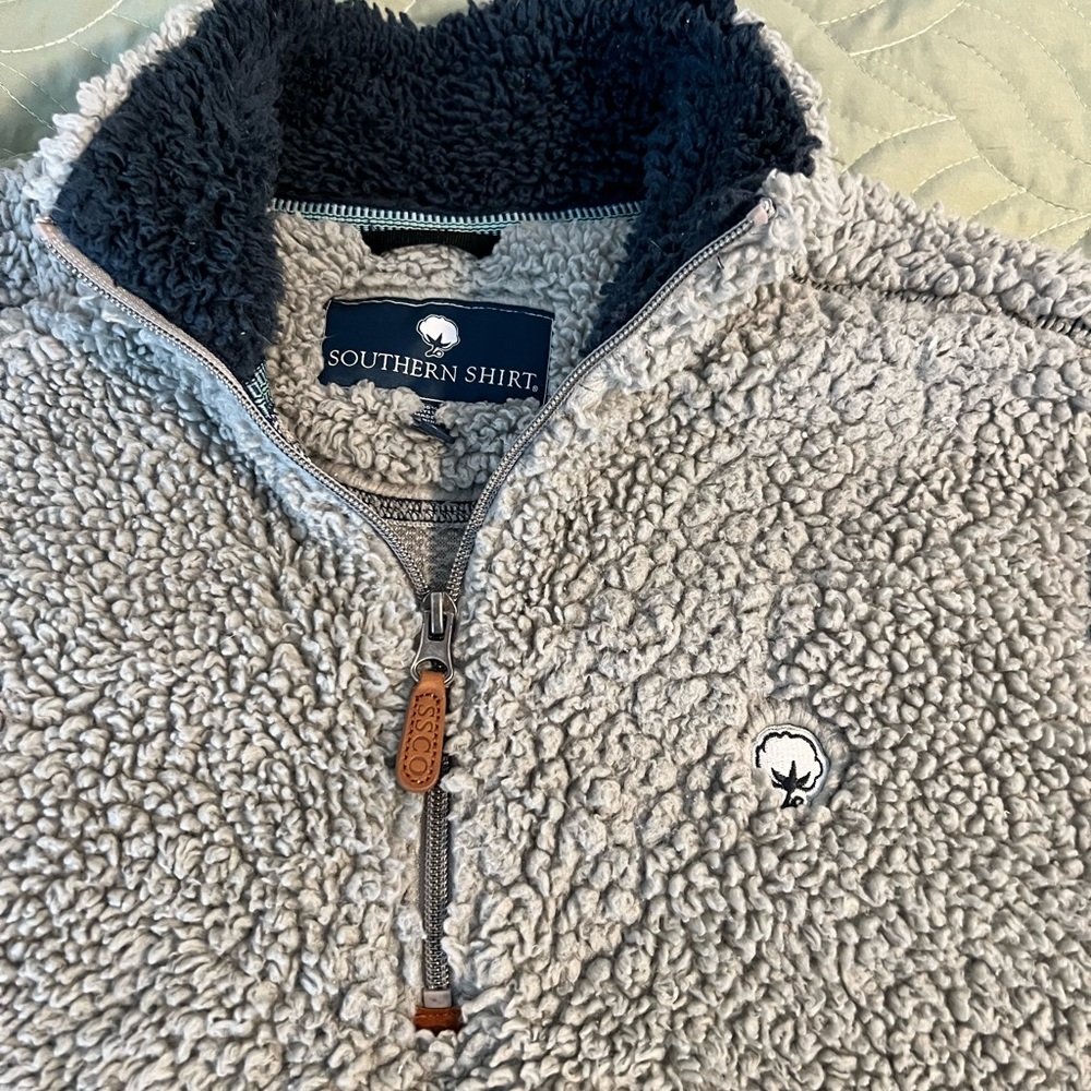 Juniors Quarter Zip Sherpa Pullover